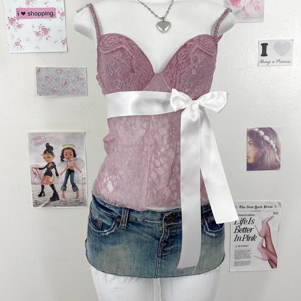 Fantasies by Morgan Taylor Pink Sheer Babydoll Top Size S
